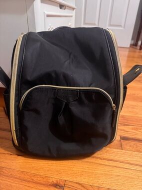 Aimee Kestenberg Black Backpack with Gold Zippers